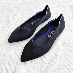 Rothy’s The Point Black Knit Flats Sustainable Washable